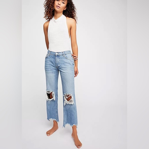 (A4) Free People Maggie Mid-Rise Straight-Leg Jeans, Size 25, NWT - Picture 5 of 16